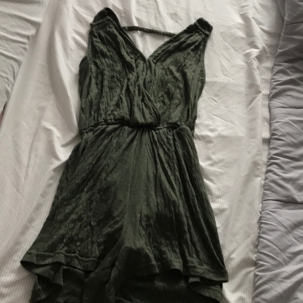 Olive green target romper